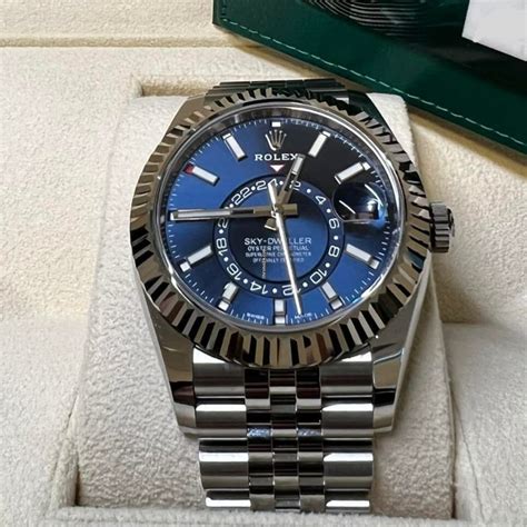 rolex blue sky dweller|rolex sky dweller for sale.